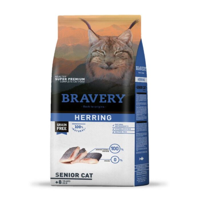 Alimento Bravery Arenque Senior Gato 2 Kg Alimento Bravery Arenque Adulto Gato 7 Kg