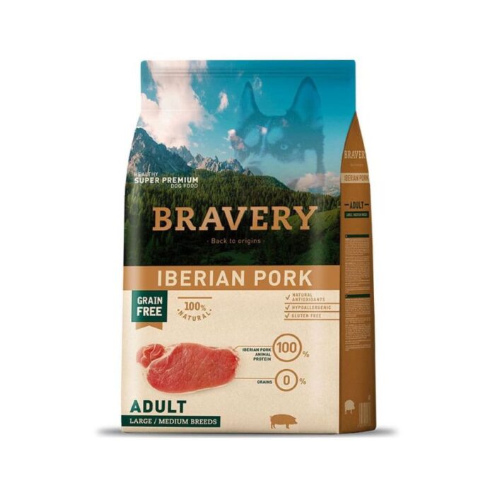 Alimento Bravery Cerdo Ibérico Adulto Perro 12 Kg Alimento Bravery Cerdo Ibérico Adulto Perro 2 Kg