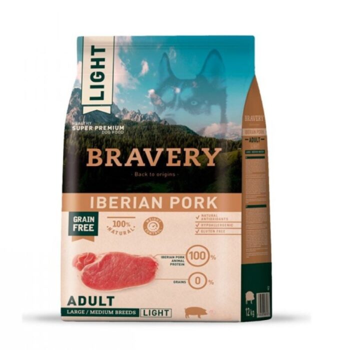 Bravery Light Iberian Pork Adult Large_Medium Alimento Bravery Cerdo Ibérico Adulto Perro