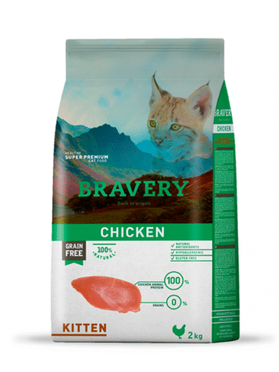 Bravery chicken kitten 2 KG alimento para gato Alimento Bravery Pollo Gatito Gato 2 Kg