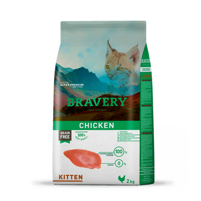 Bravery chicken kitten 2 KG alimento para gato Alimento Bravery Pollo Gatito Gato 2 Kg
