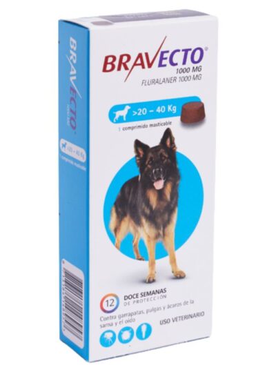 xr:d:DAFGOcvtoHY:188,j:33122871140,t:22081721 Bravecto 1,000 mg x 1 Tableta 20 a 40 Kg